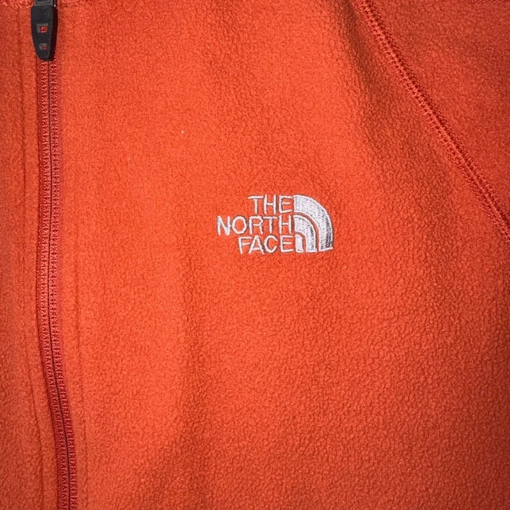The North Face Mens Burnt Orange Full Zip Fleece Jacket Mock Neck Large